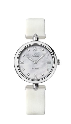 Omega De Ville Prestige Dewdrop Quartz 27.4 Stainless Steel / White MOP